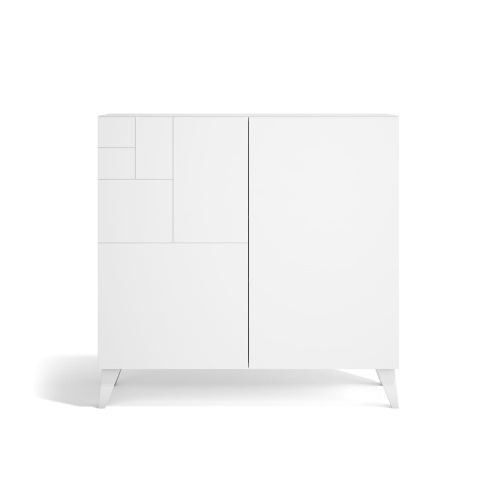 Meuble à chaussures en mélamine blanc veiné 87x90x27 cm