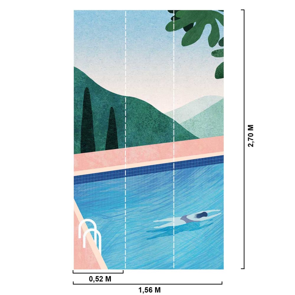Papier peint longueur en piscine 156x270 cm — vue 3