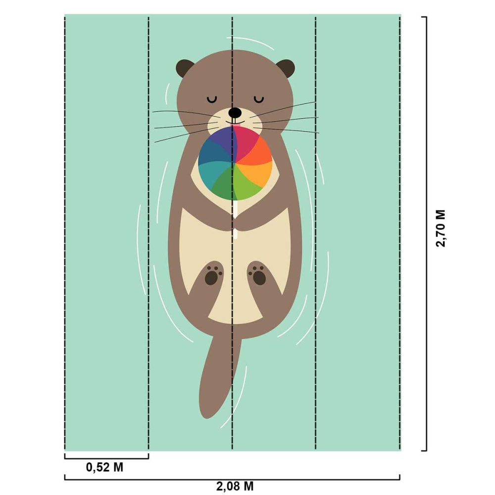 Papier peint loutre en baignade 208x270 cm - Maisons du Monde
