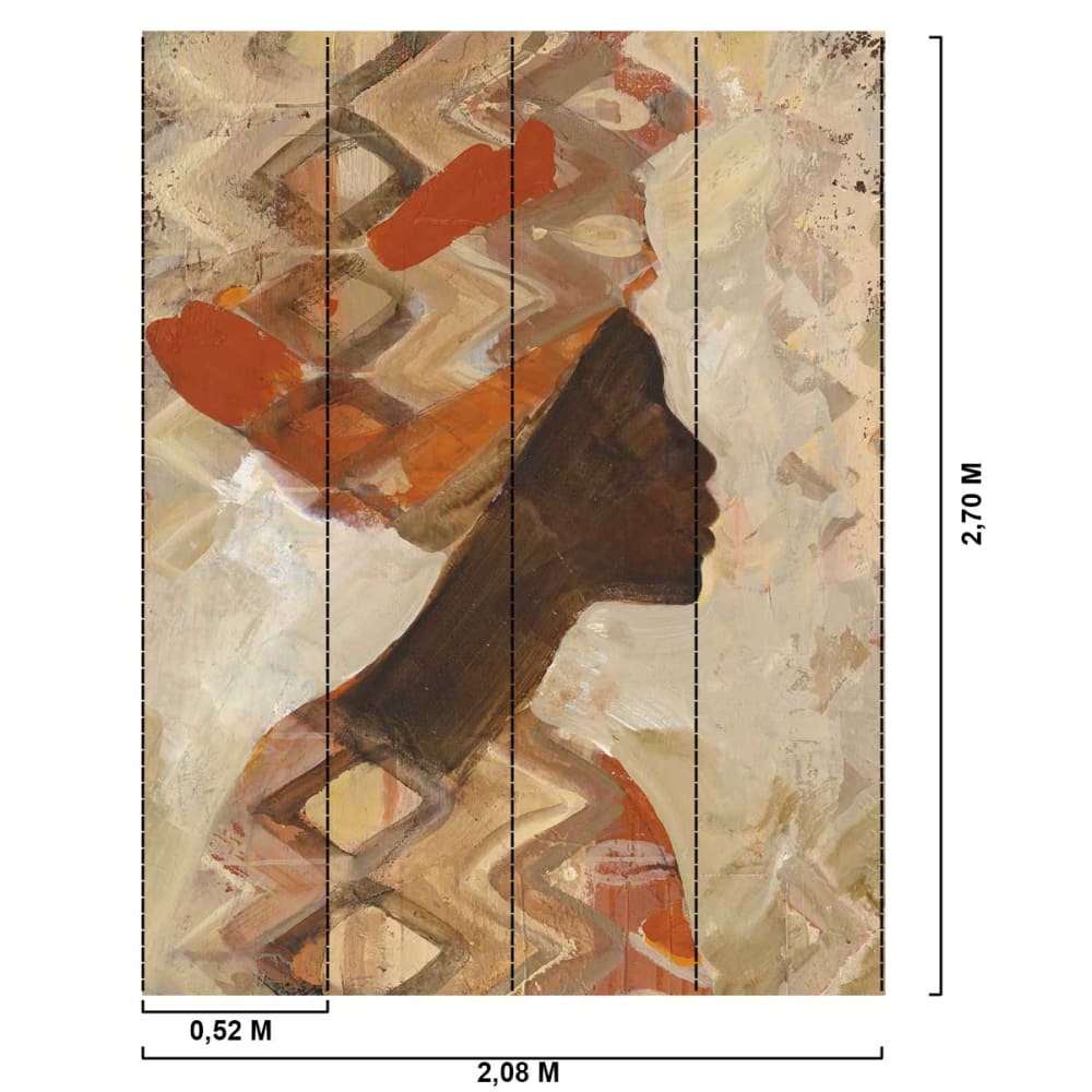 Papier peint silhouette africaine 208x270 cm — vue 3