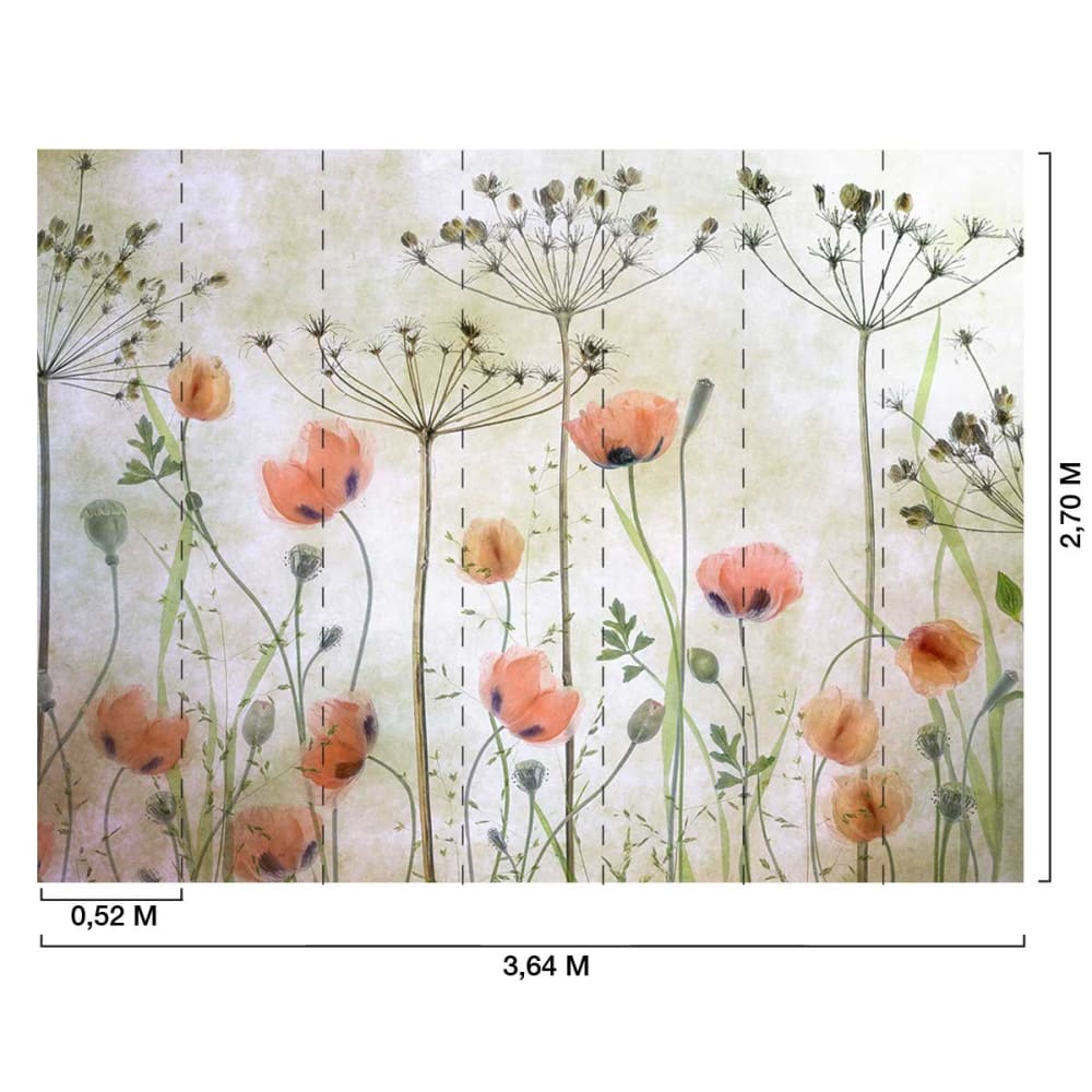 Papier peint coquelicots 364x270 cm — vue 3