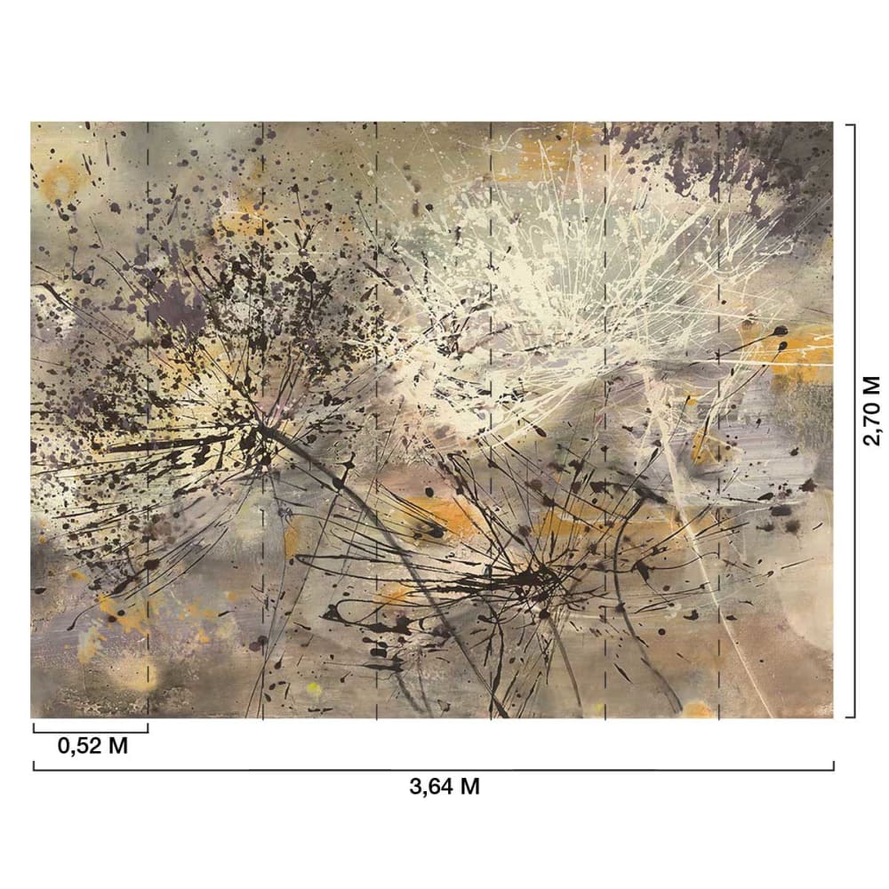 Papier peint pissenlit peinture soufflée 364x270 cm — vue 3