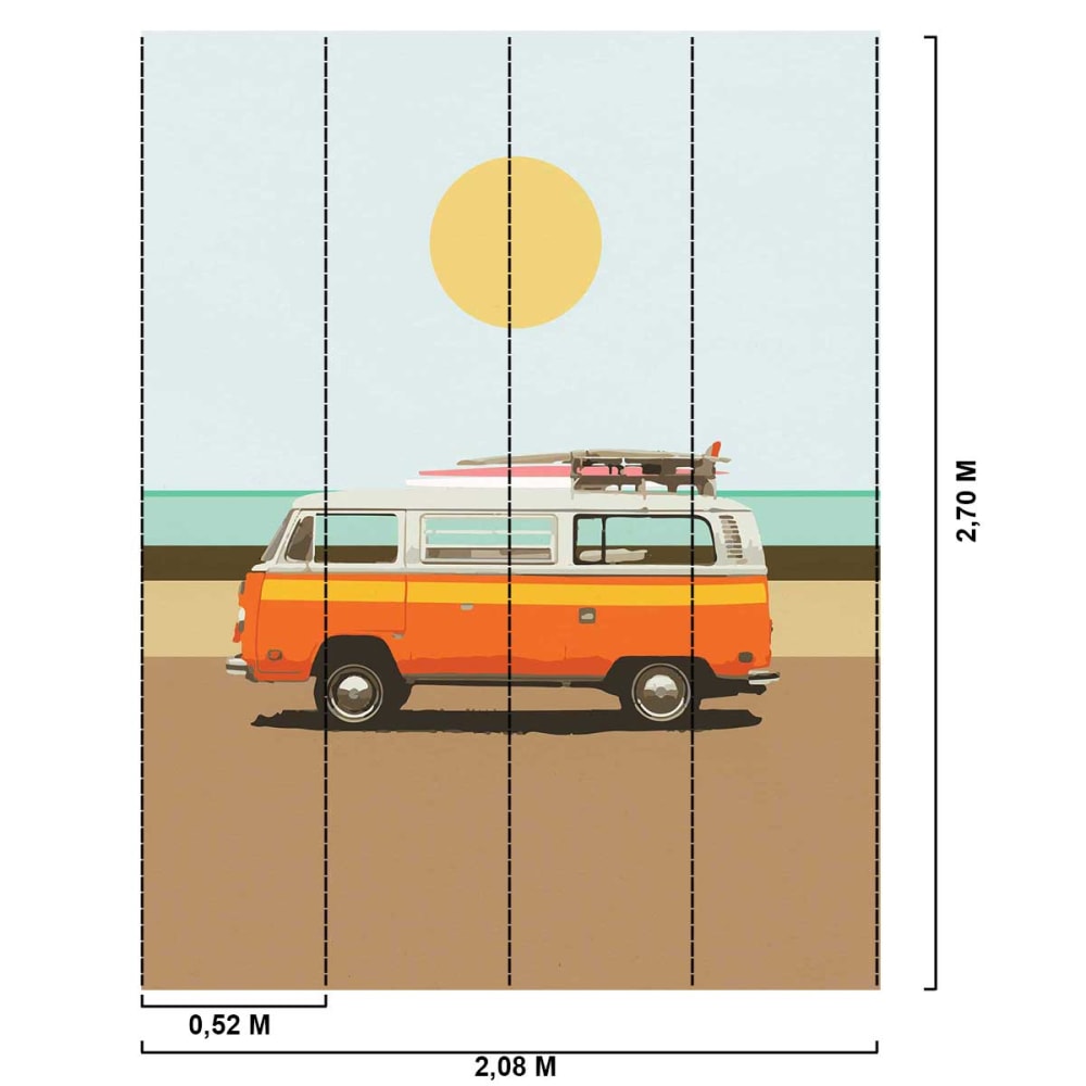 Papier peint combi surf 208x270 cm