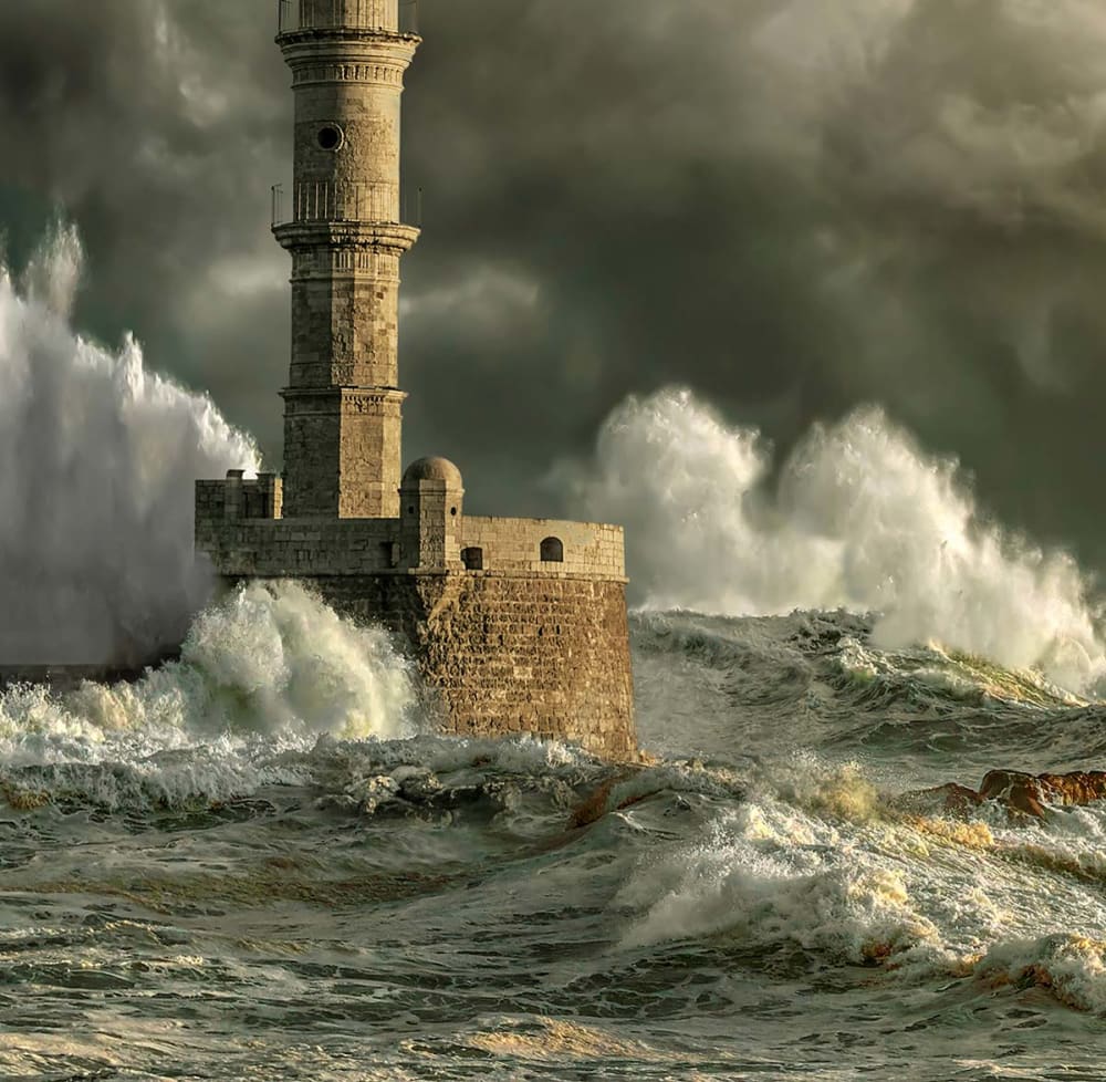 Papier peint orage sur le phare 364x270 cm — vue 4