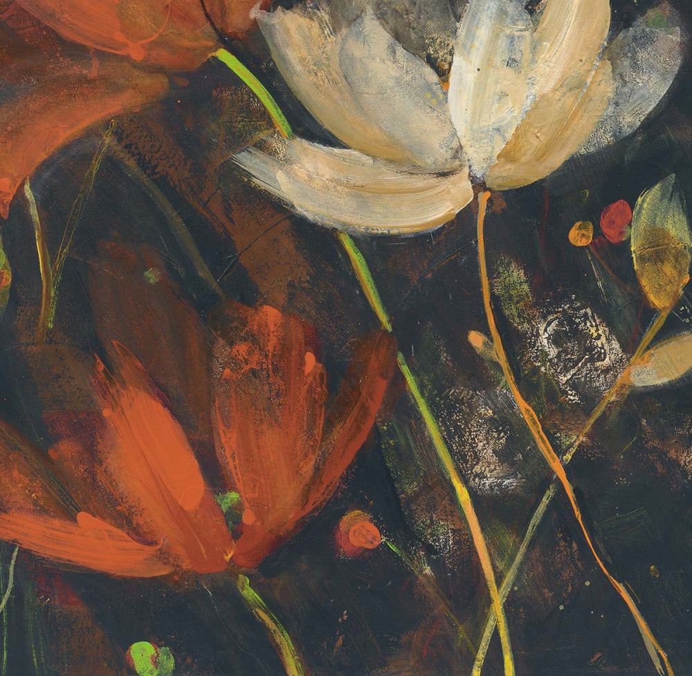 Papier peint fleurs bordeaux 364x270 cm — vue 4