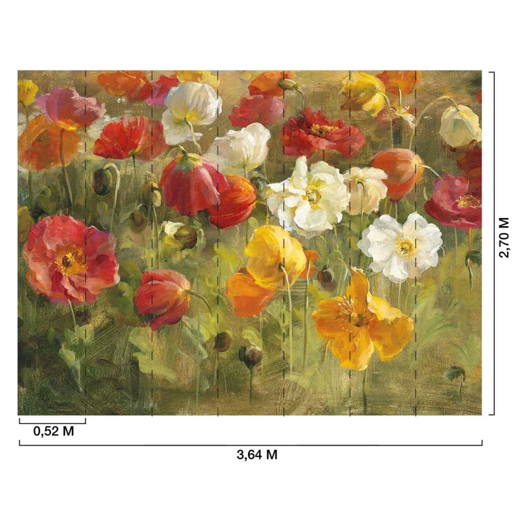Papier peint champ de fleurs sauvages 364x270 cm — vue 3