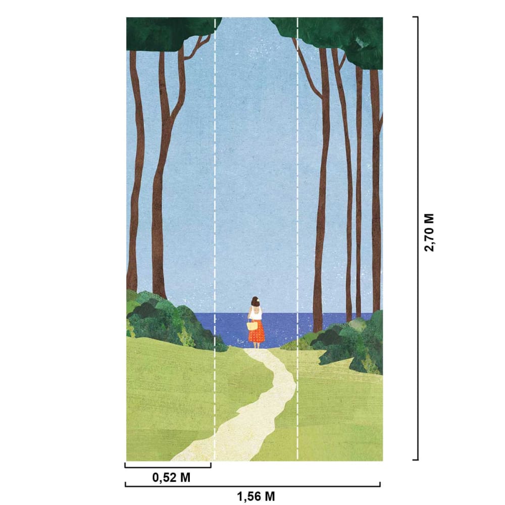 Papier peint sur le chemin de la plage 156x270 cm — vue 3