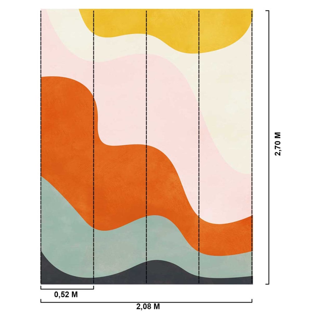 Papier peint orange 208x270 cm — vue 3
