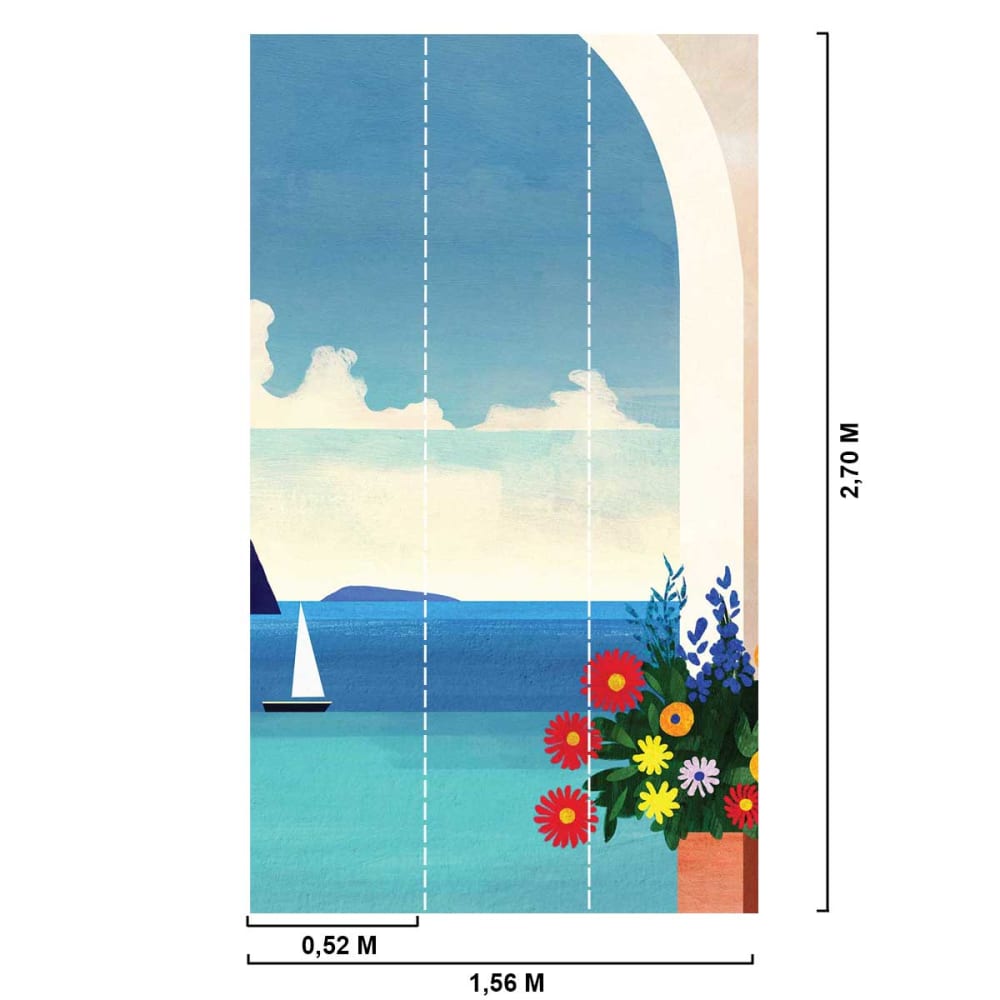 Papier peint bleu marin 156x270 cm — vue 3