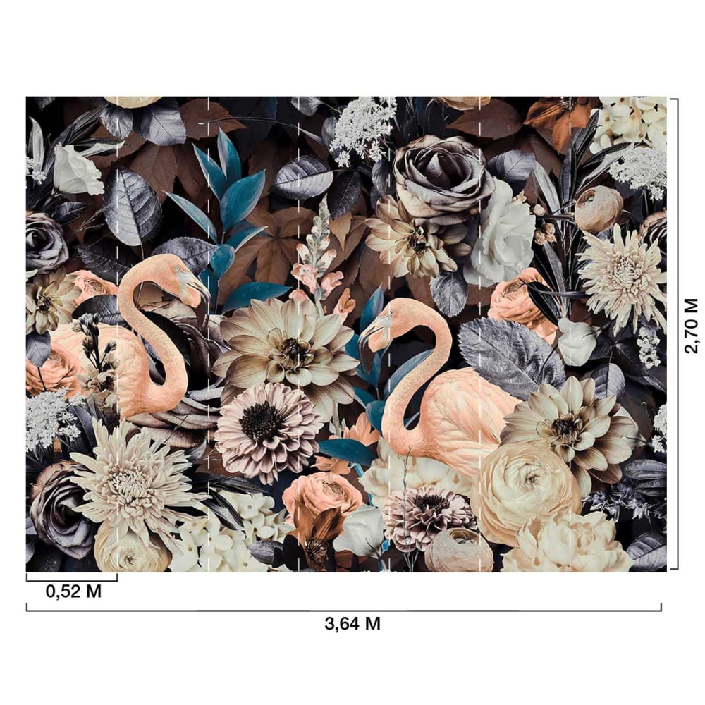 Papier peint jardin de flamants roses 364x270 cm — vue 3