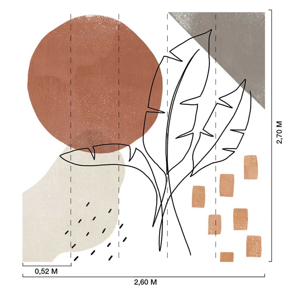 Papier peint cercle d'ocre 260x270 cm — vue 3