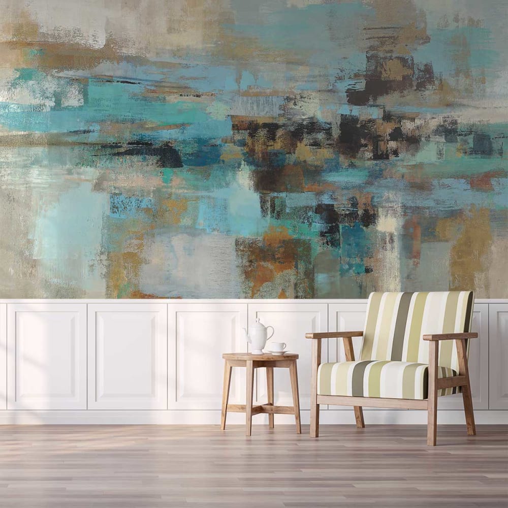 Papier peint impression - turquoise