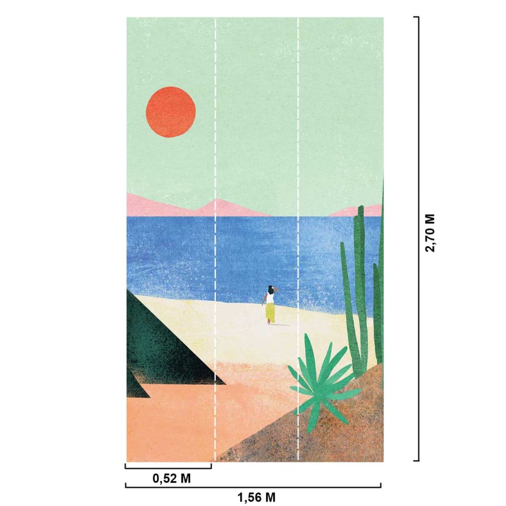 Papier peint délice les pieds dans le sable 156x270 cm — vue 3