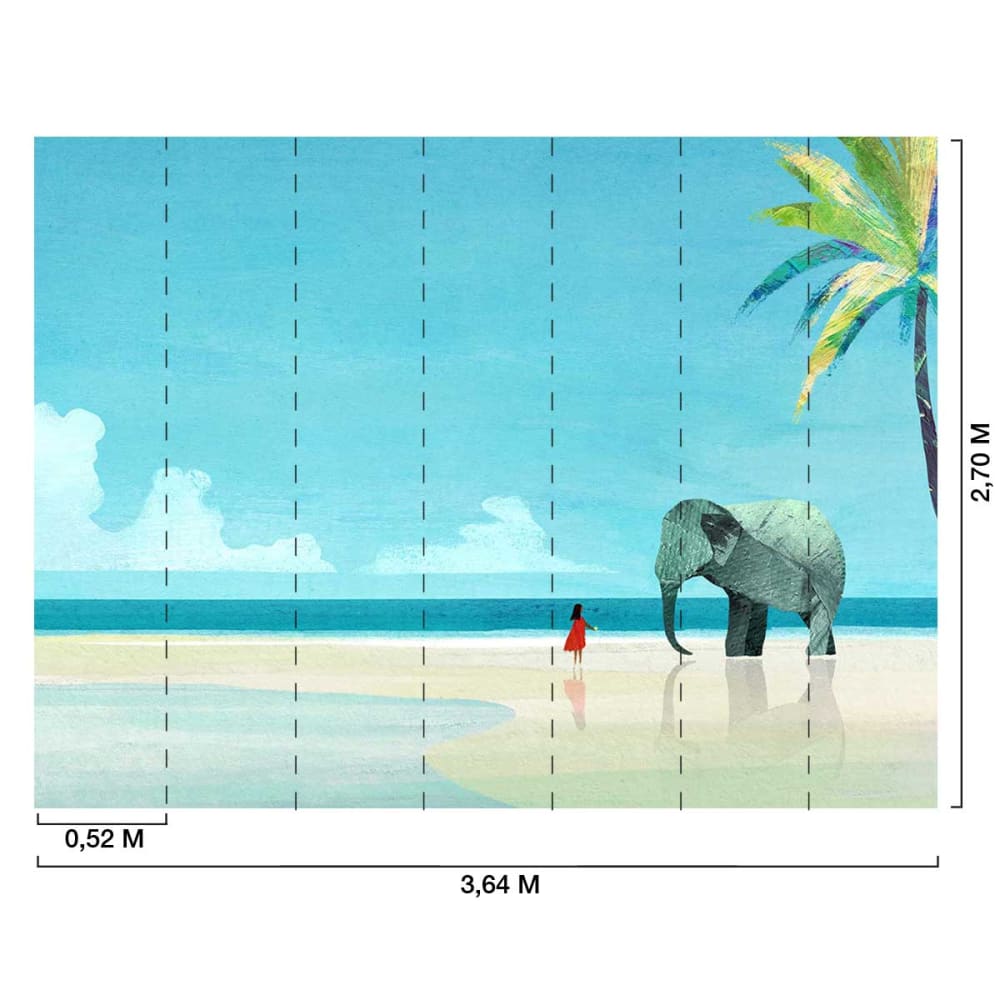 Papier peint plage lointaine 364x270 cm — vue 3