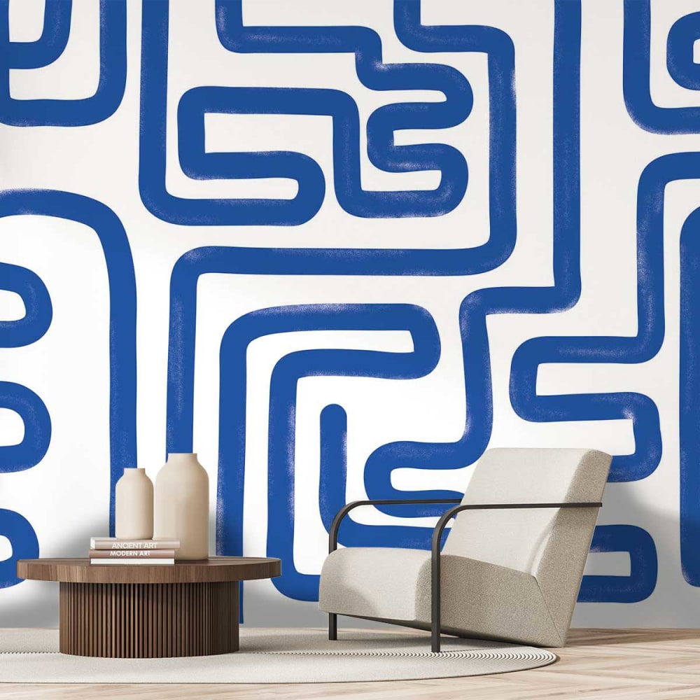 Papier peint bleu 364x270 cm