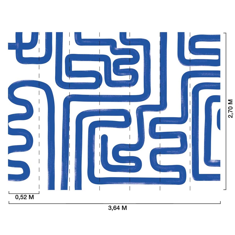 Papier peint bleu 364x270 cm — vue 3