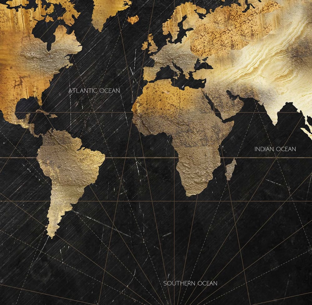 Papier peint carte du monde effet bois 364x270 cm — vue 4