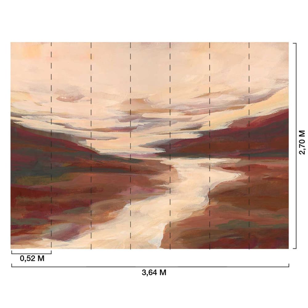 Papier peint riviere pourpre 364x270 cm