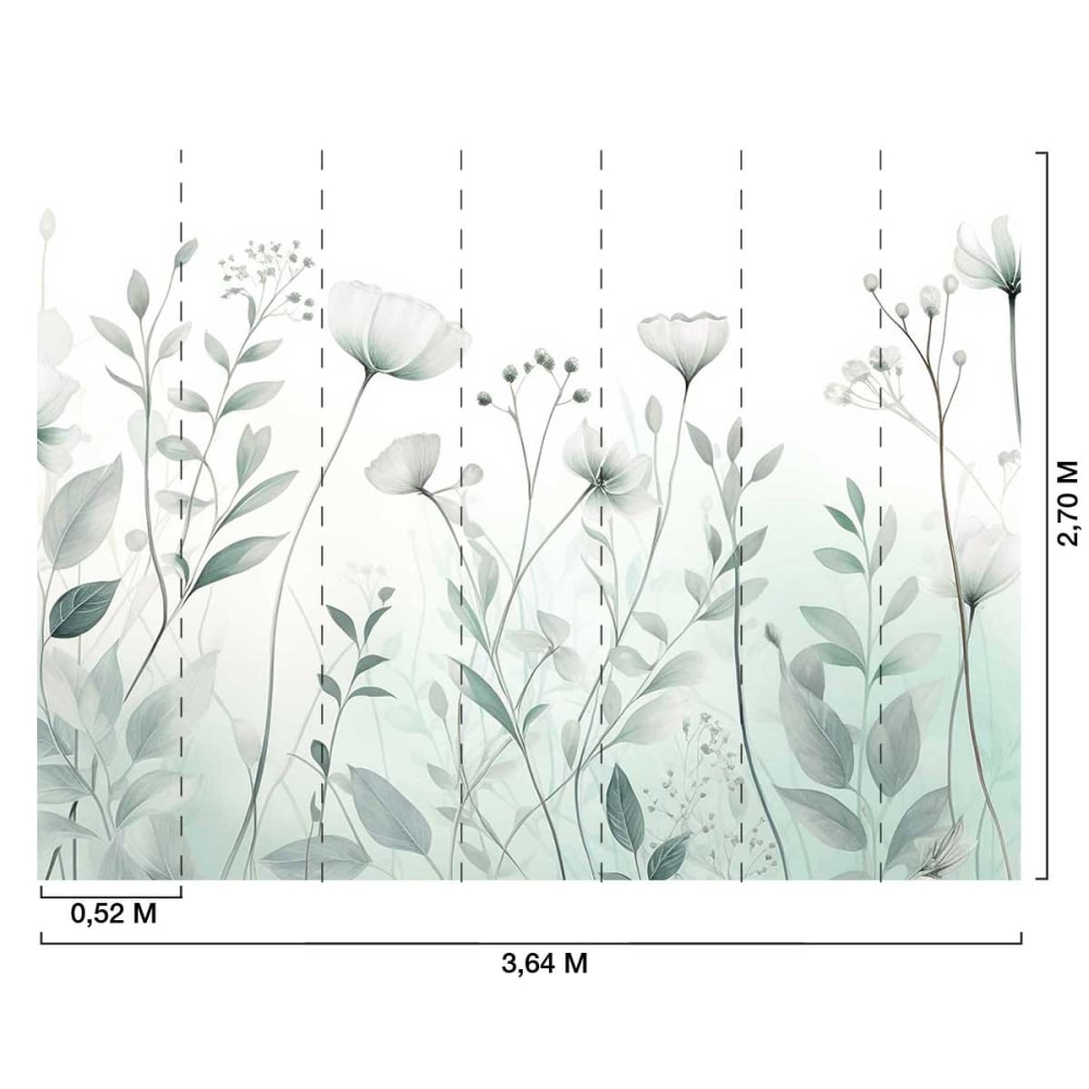 Papier peint blanche aquarelle 364x270 cm — vue 3