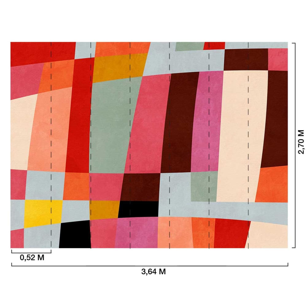 Papier peint damier coloré 364x270 cm — vue 3