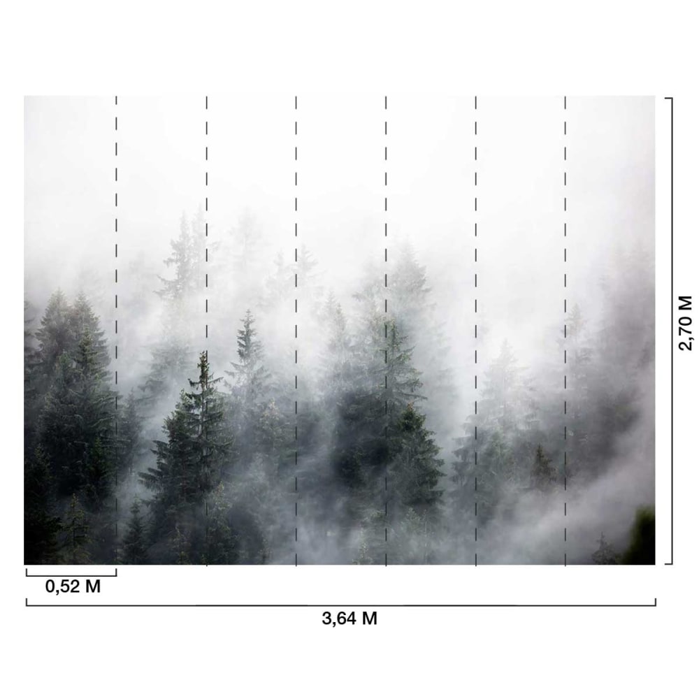 Papier peint bois sous la brume 364x270 cm — vue 3