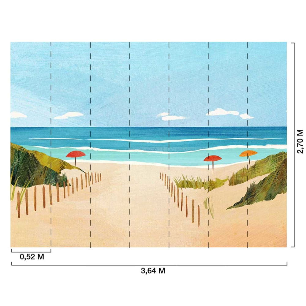 Papier peint vers la plage 364x270 cm — vue 3