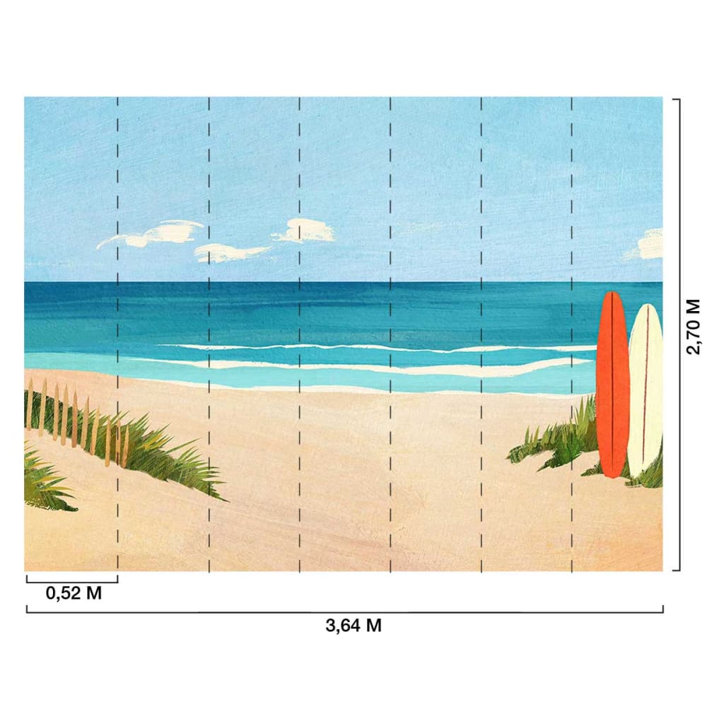 Papier peint plage secrète 364x270 cm