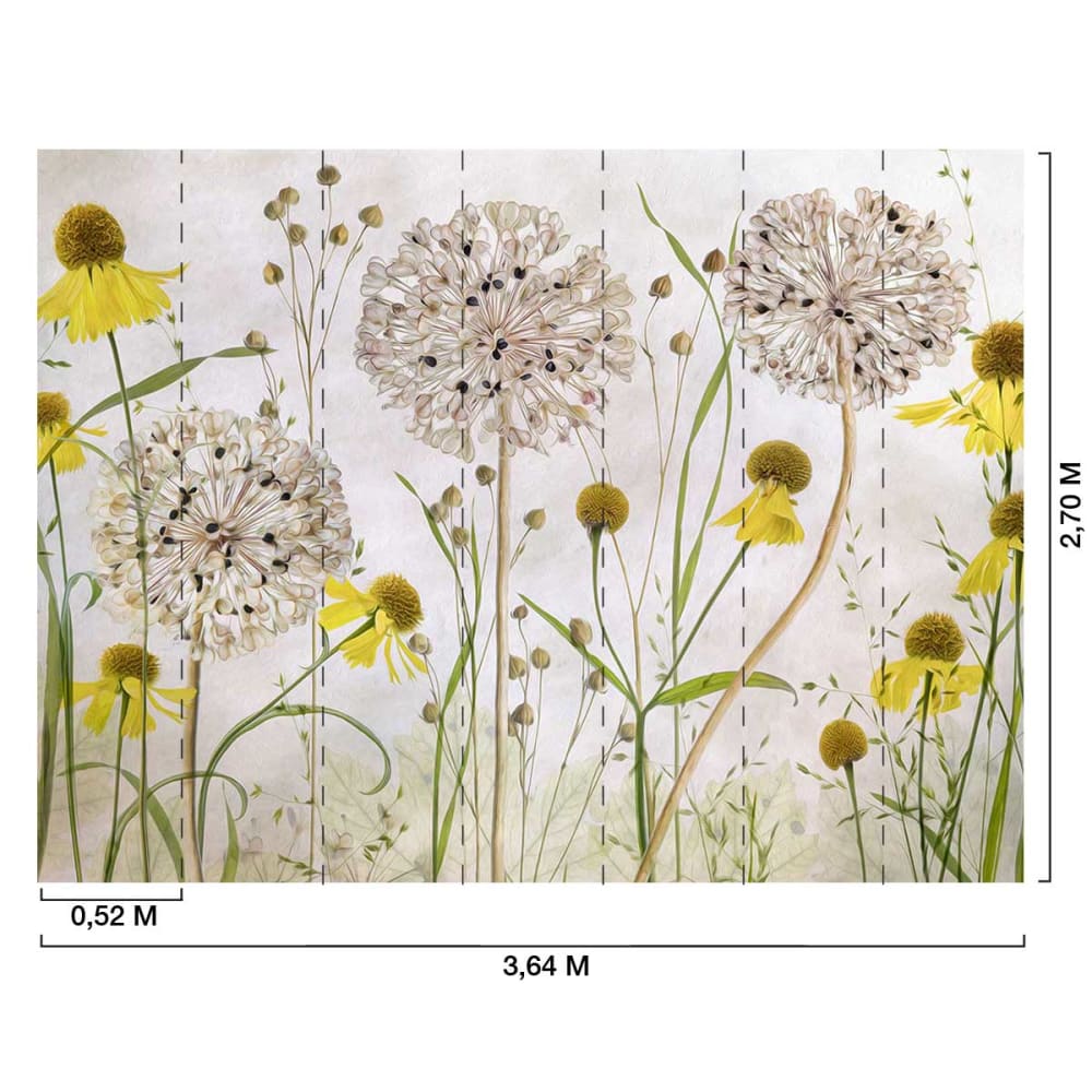 Papier peint alliums et héléniums 364x270 cm — vue 3