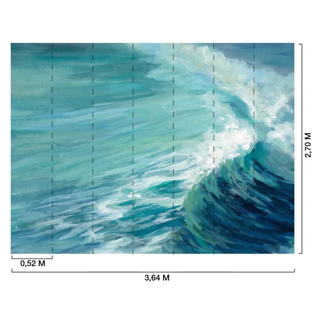 Papier peint vague peinte 364x270 cm — vue 3