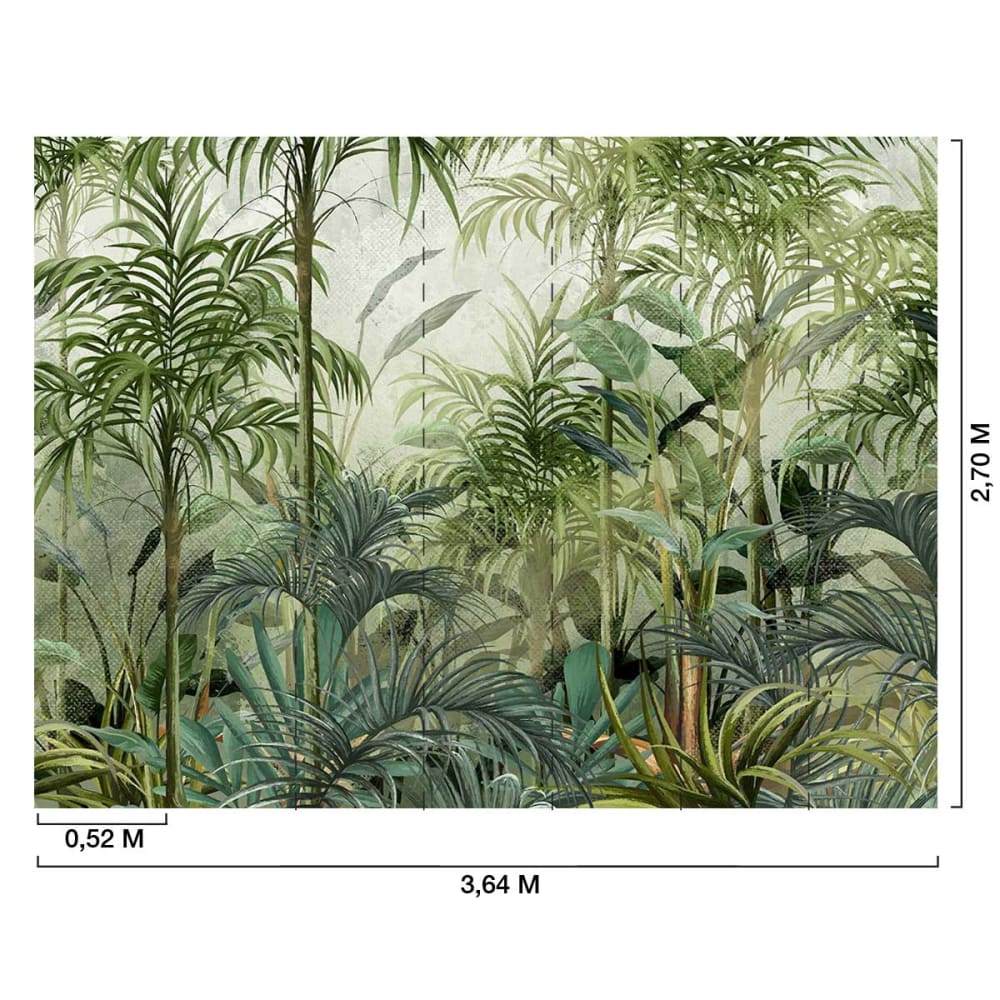 Papier peint au fond de la jungle 364x270 cm