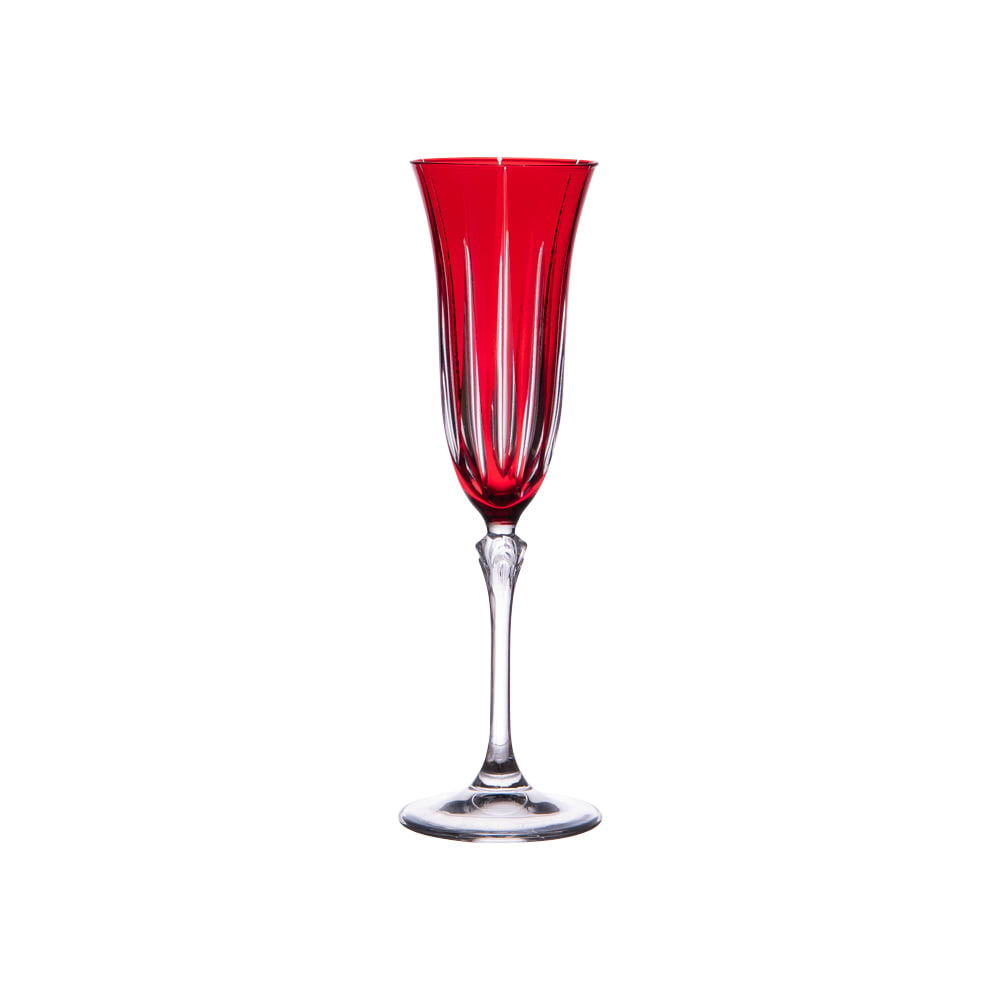 Coffret de 6 flûtes - verre rouge