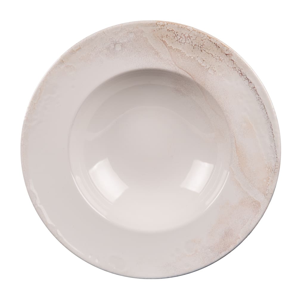 Lot de 6 assiettes à pates 27 cm blanches en grès