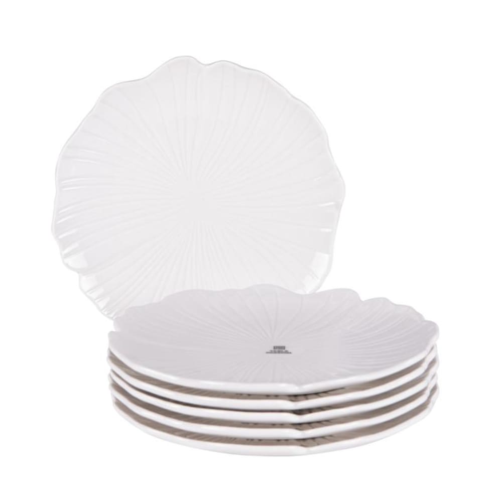 Lot de 6 assiettes à dessert blanches en porcelaine 20 cm