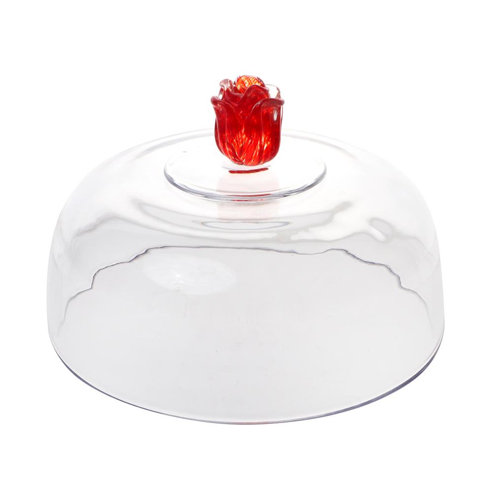 Cloche sur pied Rose en verre 30 cm transparent / cristal - Maisons du Monde