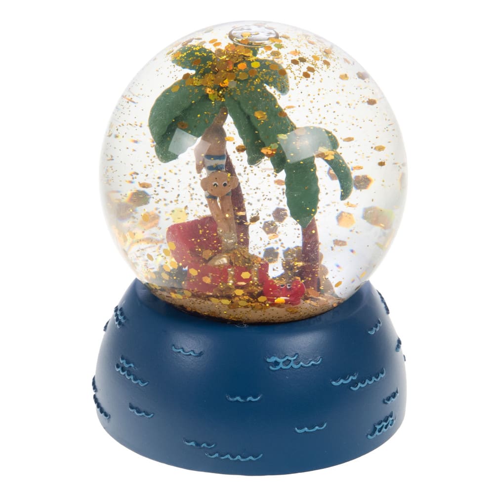 Boule à neige pirate bleu en verre