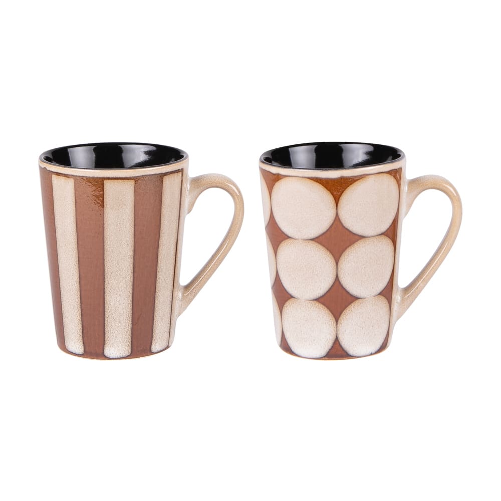 Coffret de 2 mugs   55 cl multicolore en grès