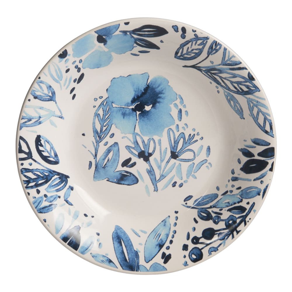 Lot de 6 assiettes creuses jardin bleu en faïence 20,5 cm Lot de 6 assiettes creuses jardin bleu en faïence 20,5 cm