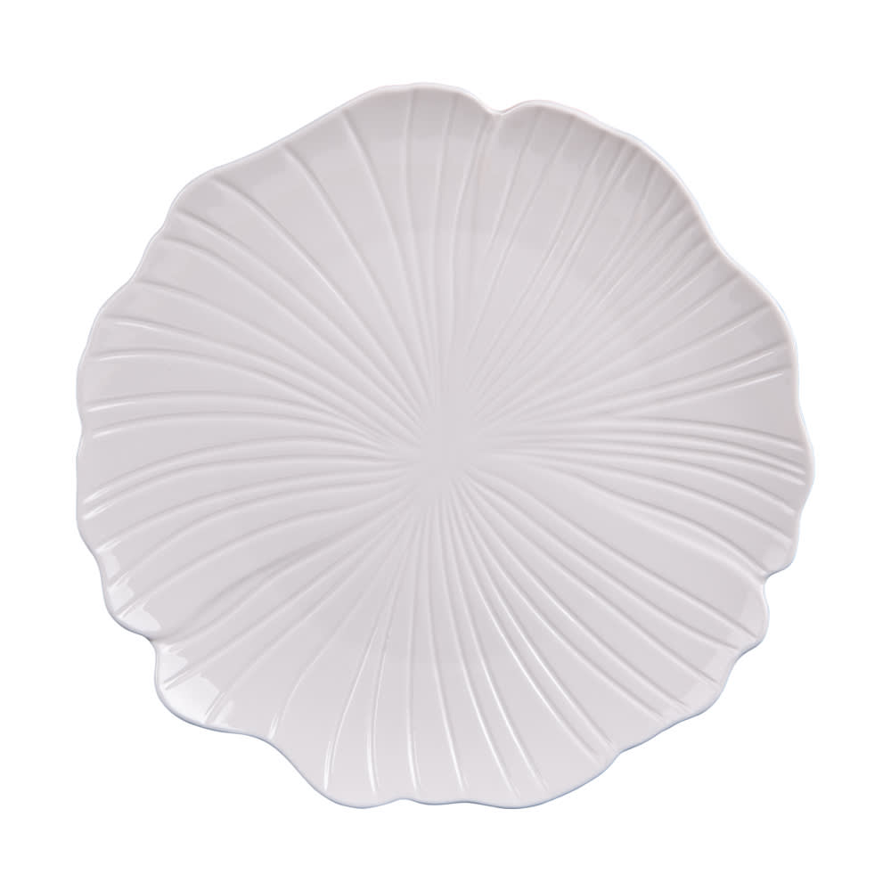 Lot de 6 assiettes plates blanches en porcelaine 25,5 cm