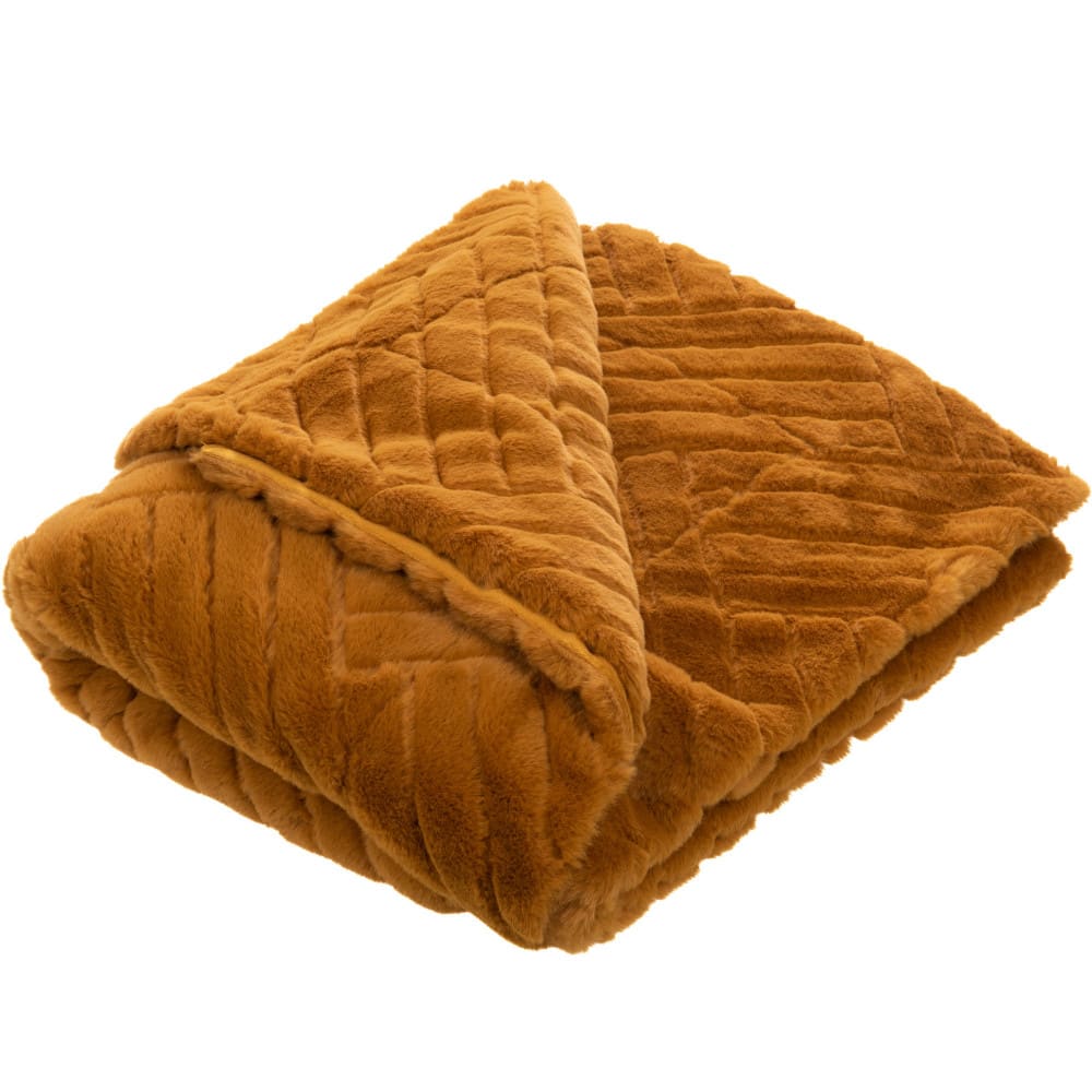 Plaid camel 130x170 cm marron en polyester