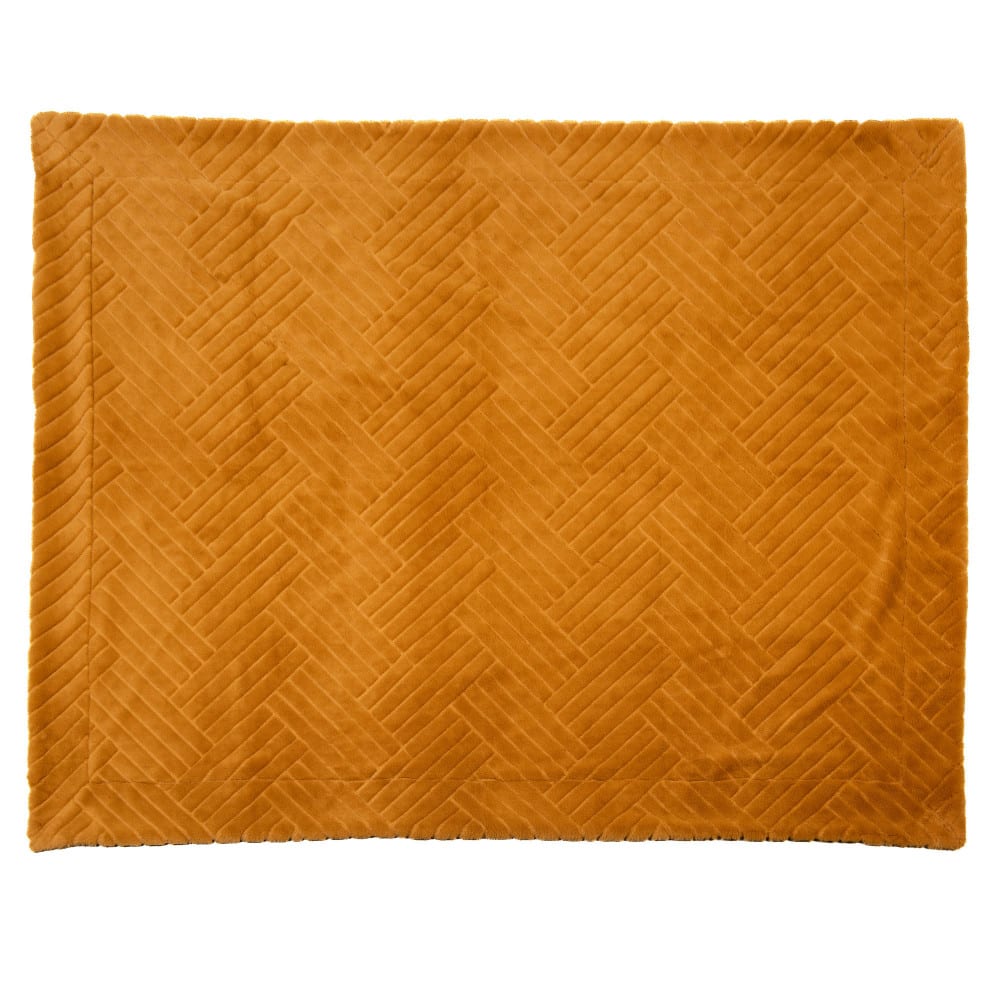 Plaid camel 130x170 cm marron en polyester — vue 3