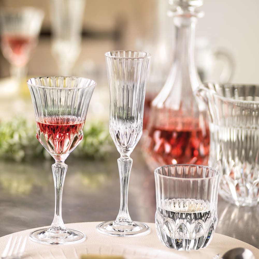 Boite de 6 verres à pied   28 cl transparent / cristal - Maisons du Monde