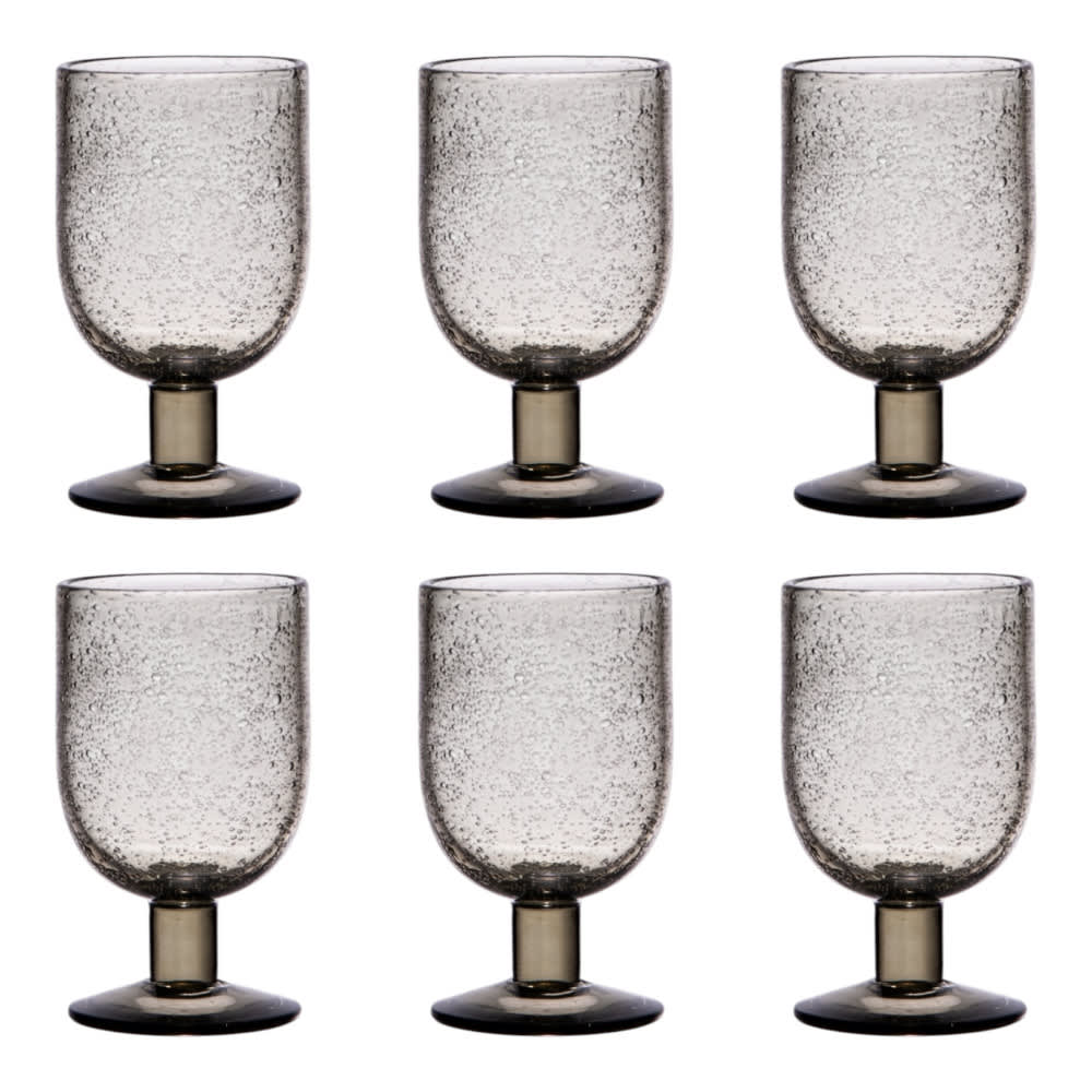 Lot de 6 verres à pied luberon gris 28 cl