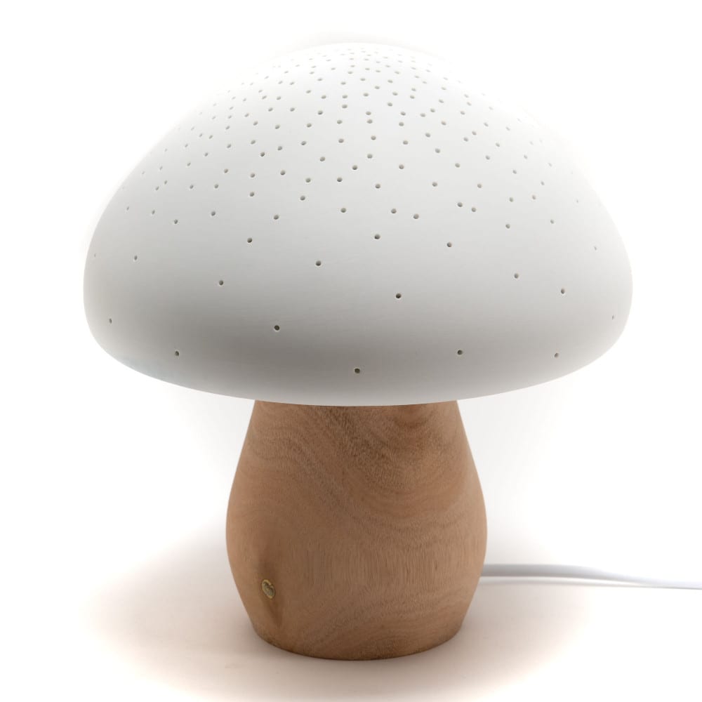 Lampe champignon he en porcelaine 21,9 cm blanc — vue 3
