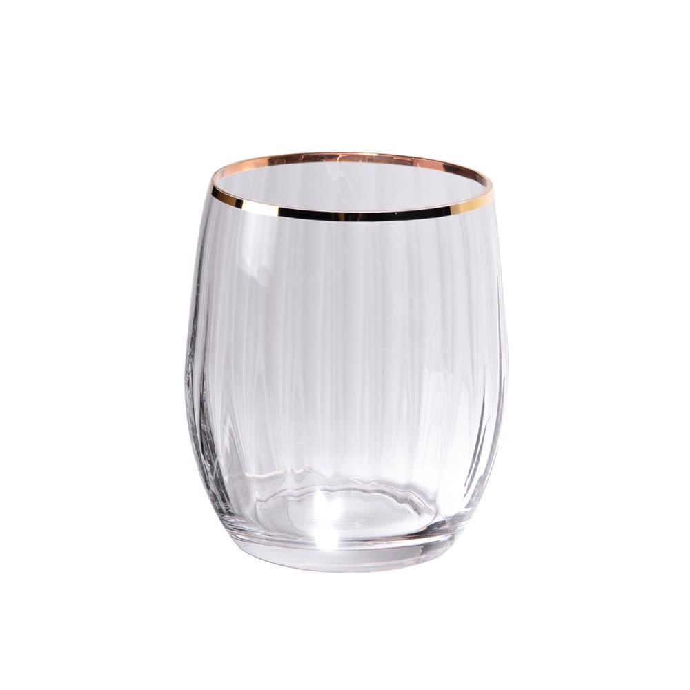 Boite de 6 gobelets bas filet or 30 cl transparents / cristal en