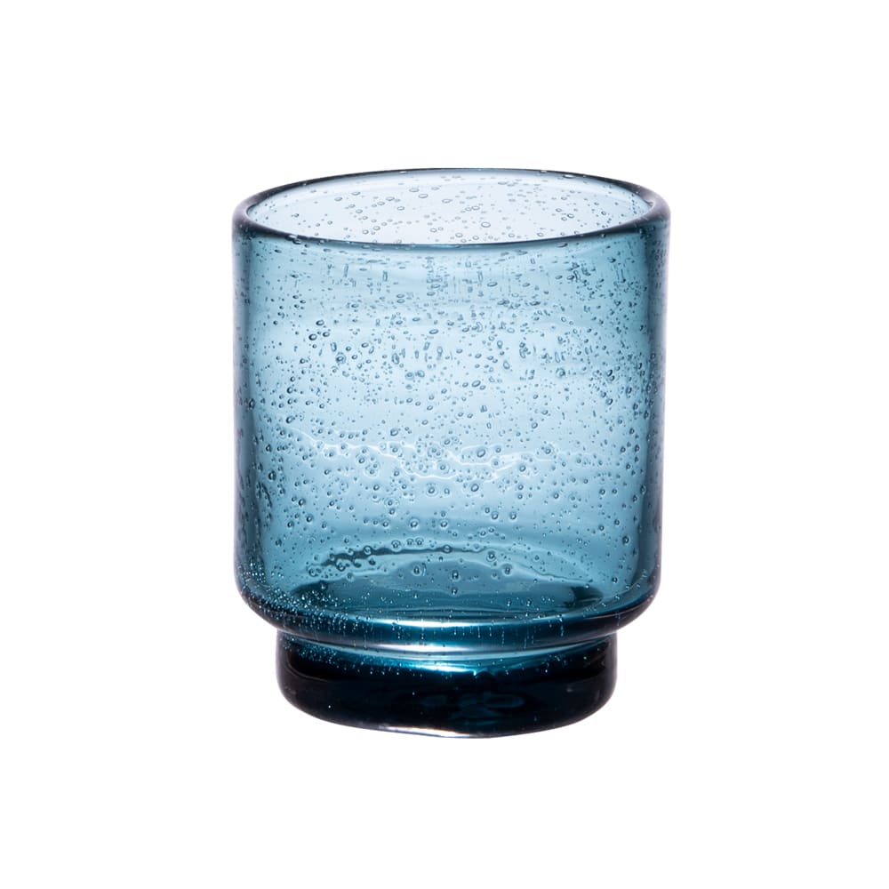 Lot de 6 gobelets artisan bleus en verre 25 cl