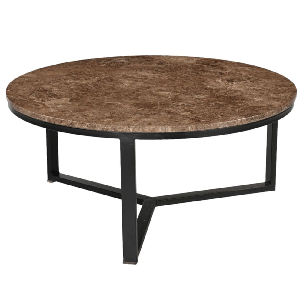 Table basse ronde 60 cm en marbre Emperador