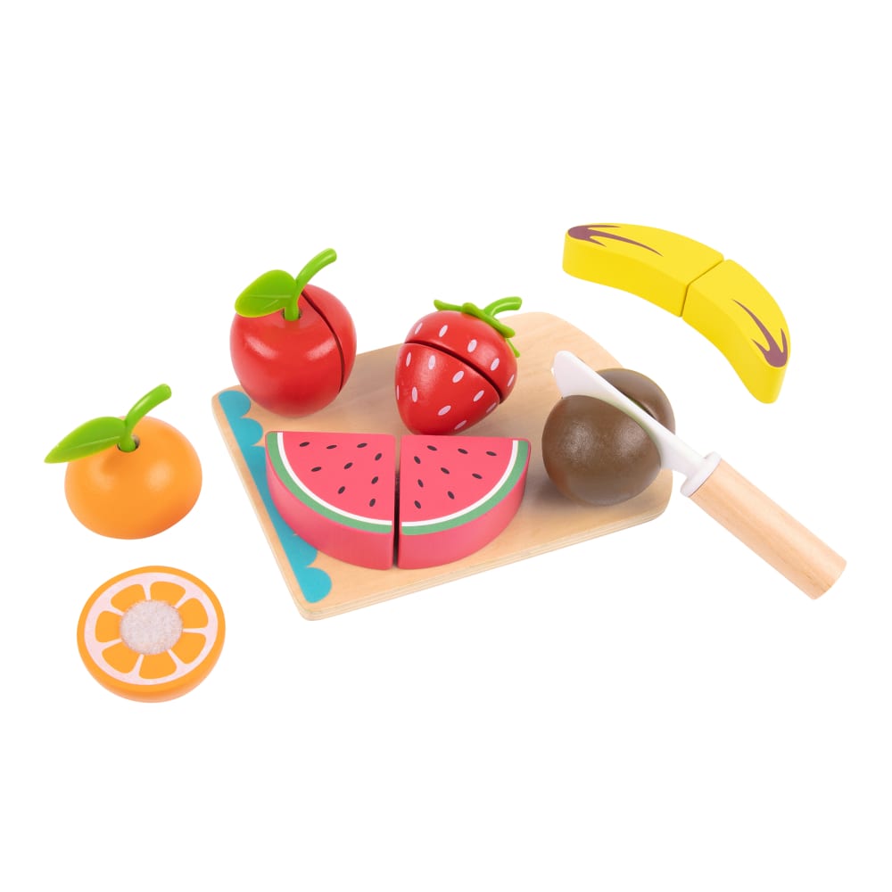 Tooky Toy Holzspielzeug Obst zum Ausschneiden - 6 Spielzeuge style modern Mehrfarbig Holz