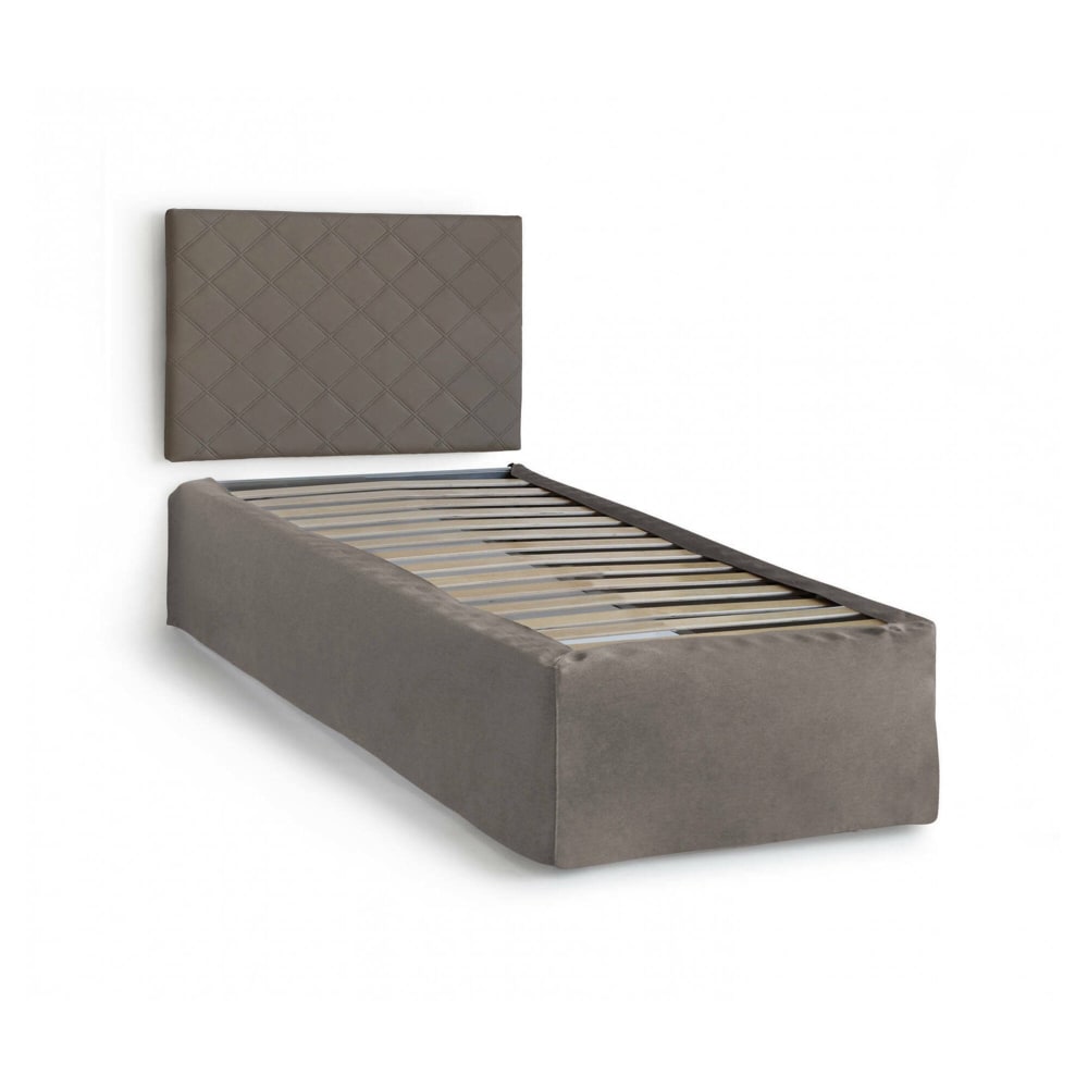 Lit simple en tissu tourterelle