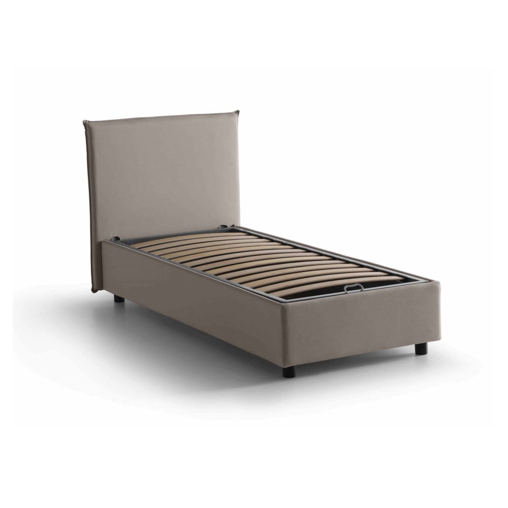 Lit simple en tissu tourterelle