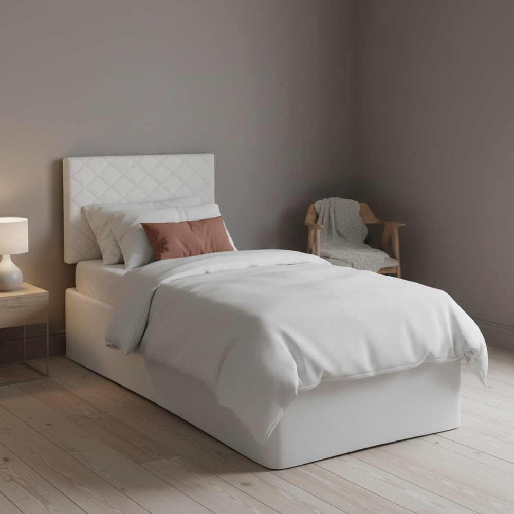 Einzelbett aus weißem Stoff 80x190 cm - Maisons Du Monde